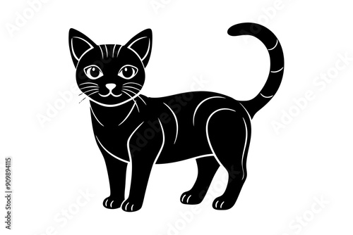 An beautiful cat vectoe art in white background illustration.