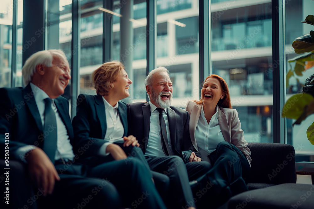 business person team is laughing together in the office business person team is laughing together in the office
