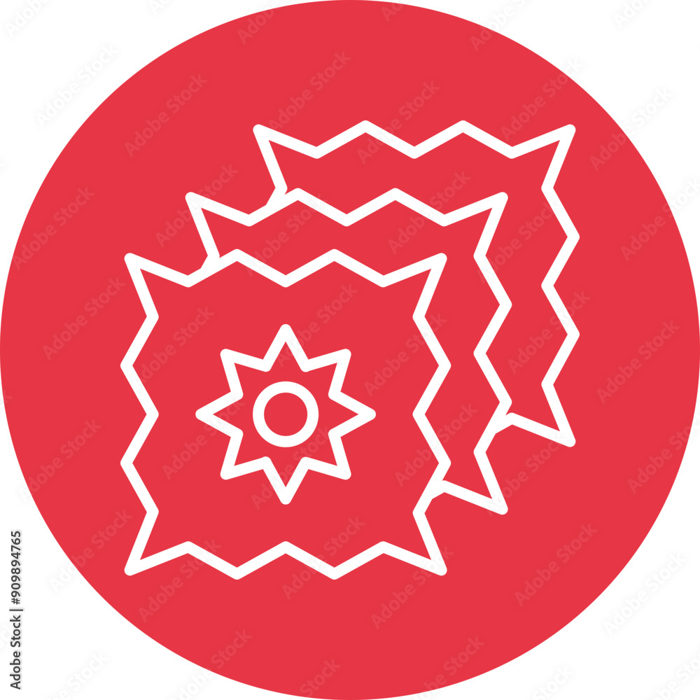 Quilting line circle icon
