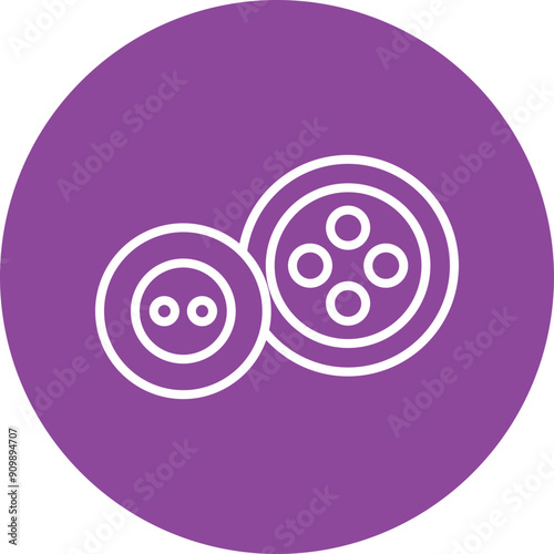 Button line circle icon