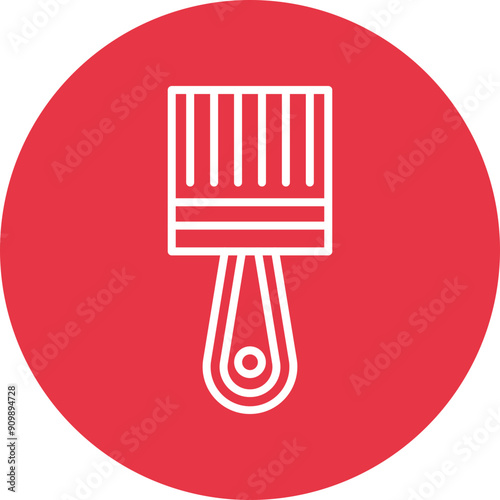 Paintbrush line circle icon