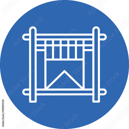 Weaving Loom line circle icon