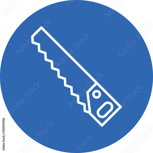 Handsaw line circle icon