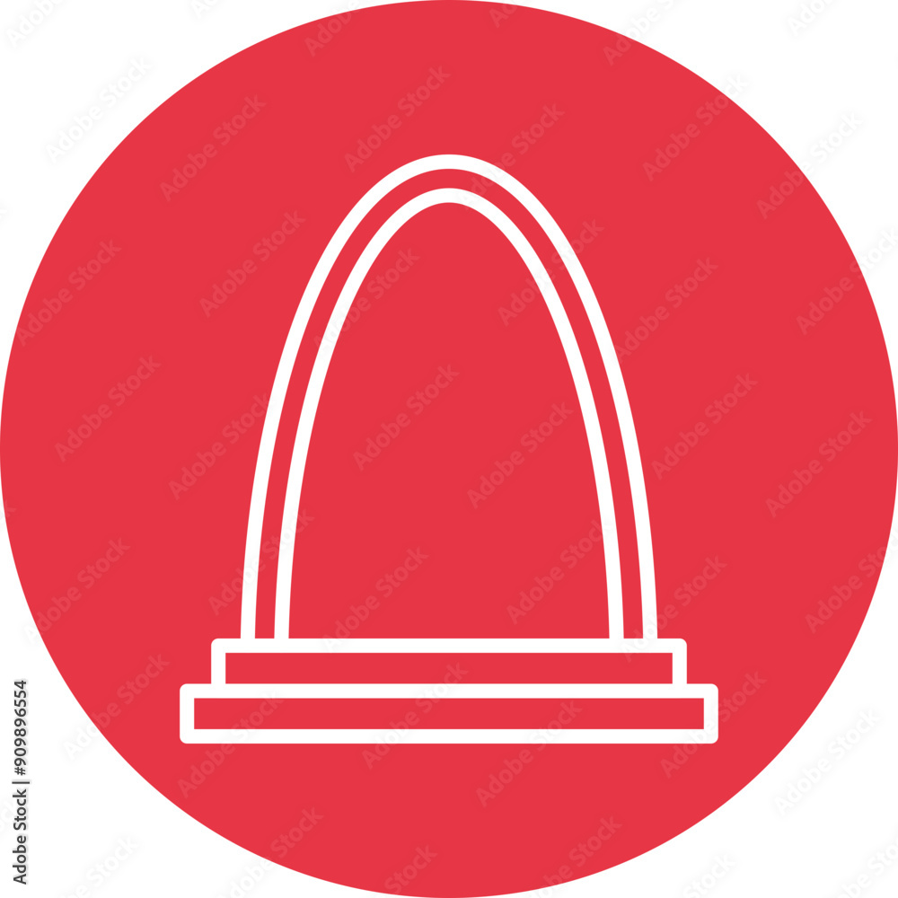 Gateway Arch line circle icon Gateway Arch line circle icon