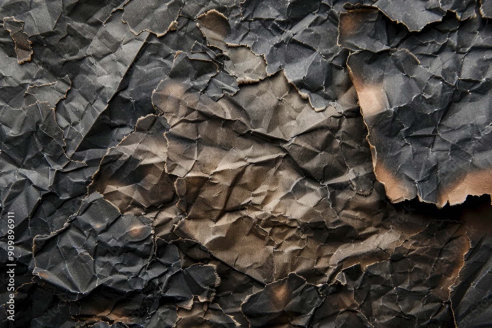 Burnt and crumpled paper sheet, cut out, ai Burnt and crumpled paper sheet, cut out, ai
