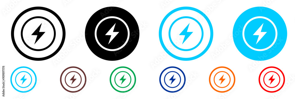 Lightning icon set. electric icon vector. power icon. energy sign ... Lightning icon set. electric icon vector. power icon. energy sign ...