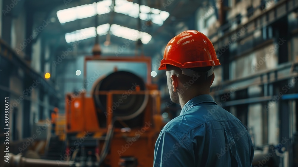 Using equipment operator Factory worker is indoors with hard hat : Generative AI Using equipment operator Factory worker is indoors with hard hat : Generative AI