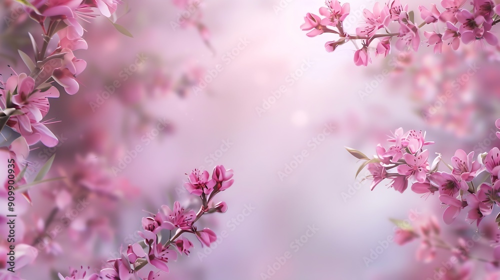 Many Floral Frame blur Background : Generative AI Many Floral Frame blur Background : Generative AI