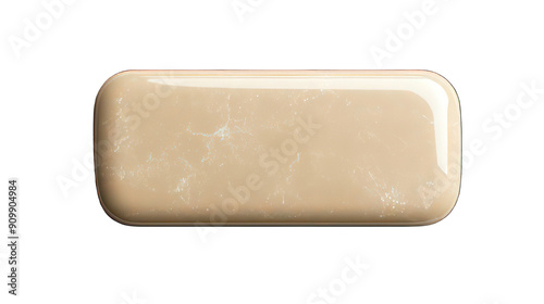 Sand rectangle button isolated on white created with Generative AI