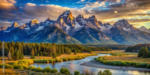 grand teton national park generated by al technology.