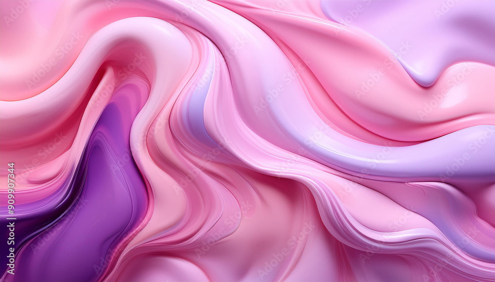 Fototapeta premium Beautiful abstraction of liquid paints in slow blending flow mixing together gently