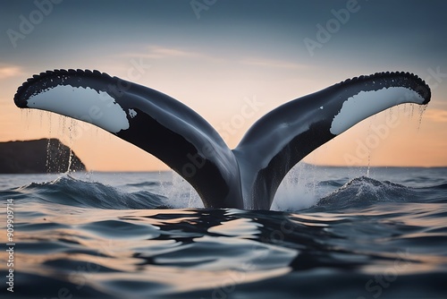 whale tail fluke mammal ocean creature dive life massive enormous huge sea nature animal wildlife spermaceti water splashing norge lofoten north mountain snow