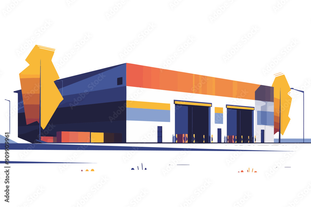 Warehouse stock image isolated vector style Warehouse stock image isolated vector style