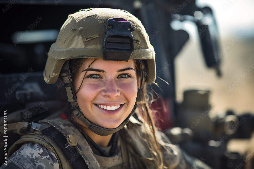 Photo of courageous young soldier created with generative AI technology Photo of courageous young soldier created with generative AI technology