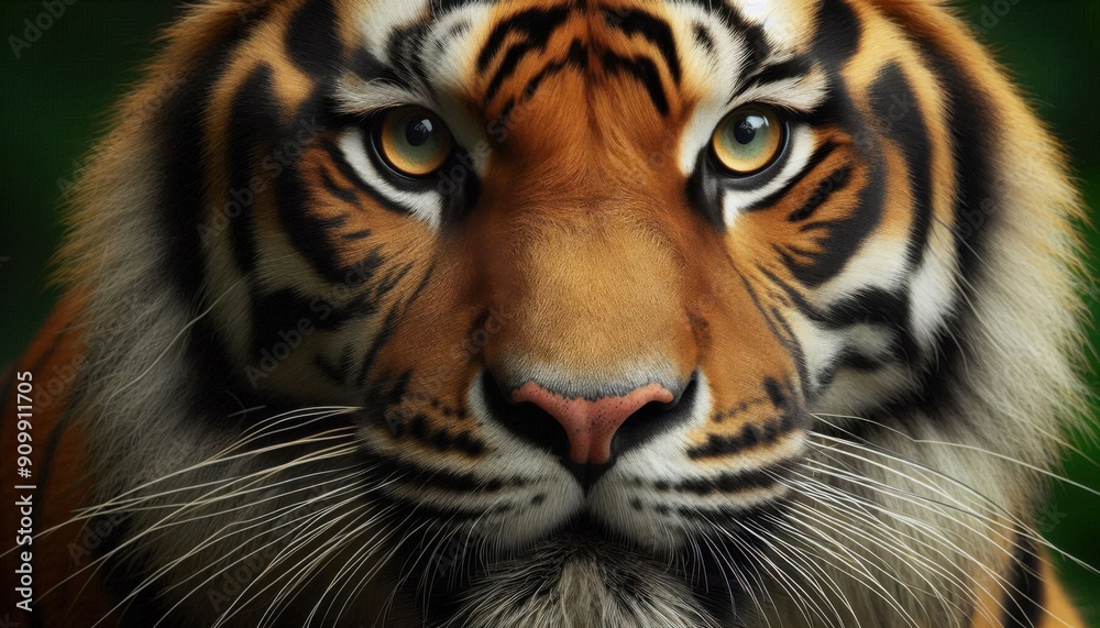 Fototapeta premium a close look up of tiger face