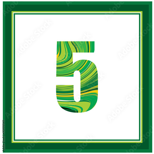 Trendy green font, modern bold alphabet, letters and numbers,
Striped glowing letters and numbers on dark background. Retro green front. stock illustration