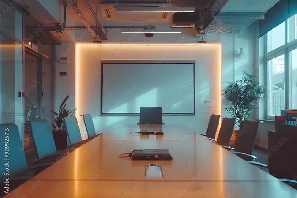 Modern Conference Room with Sleek Design and Natural Light Modern Conference Room with Sleek Design and Natural Light