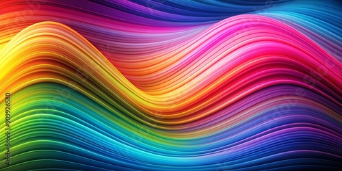 Vibrant gradient wave lines undulate across a bright, ombre-inspired background, perfect for modern design, presentation, and digital projects requiring a splash of colorful energy.