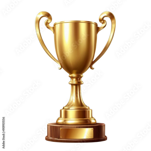 WINNER GOLDEN TROPHY, COMPETITION PRIZE WITHOUT BACKGROUND generative ai
