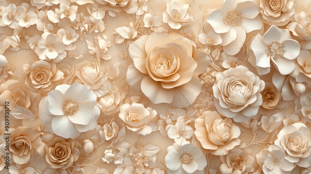 Delicate Peonies and Roses Seamless Pattern in Bronzing Tone on Metal Background - HD Wallpaper with Chinese Painting Influence and Gold Carving Style, Generative Ai Delicate Peonies and Roses Seamless Pattern in Bronzing Tone on Metal Background - HD Wallpaper with Chinese Painting Influence and Gold Carving Style, Generative Ai