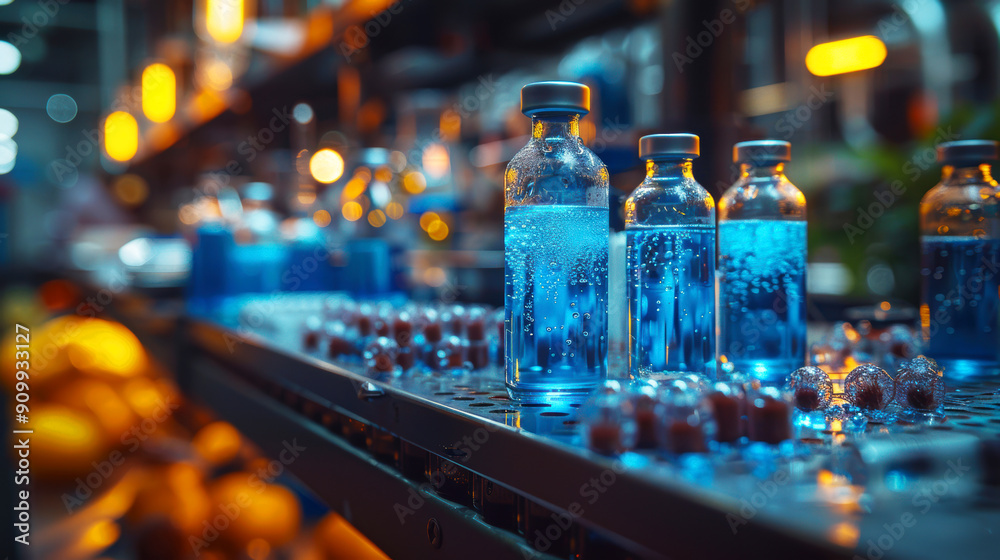 Experimental flasks for science in laboratory and biotechnology technology of the futuristic in hospital Experimental flasks for science in laboratory and biotechnology technology of the futuristic in hospital