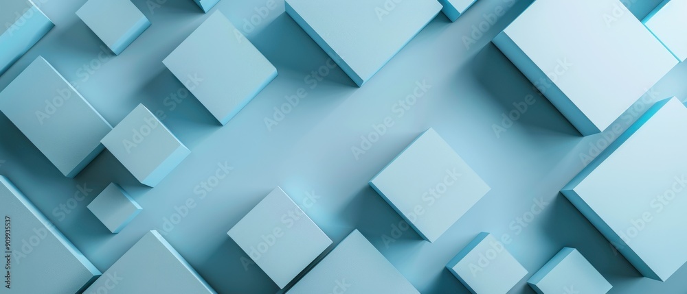 A blue background with many blue cubes A blue background with many blue cubes
