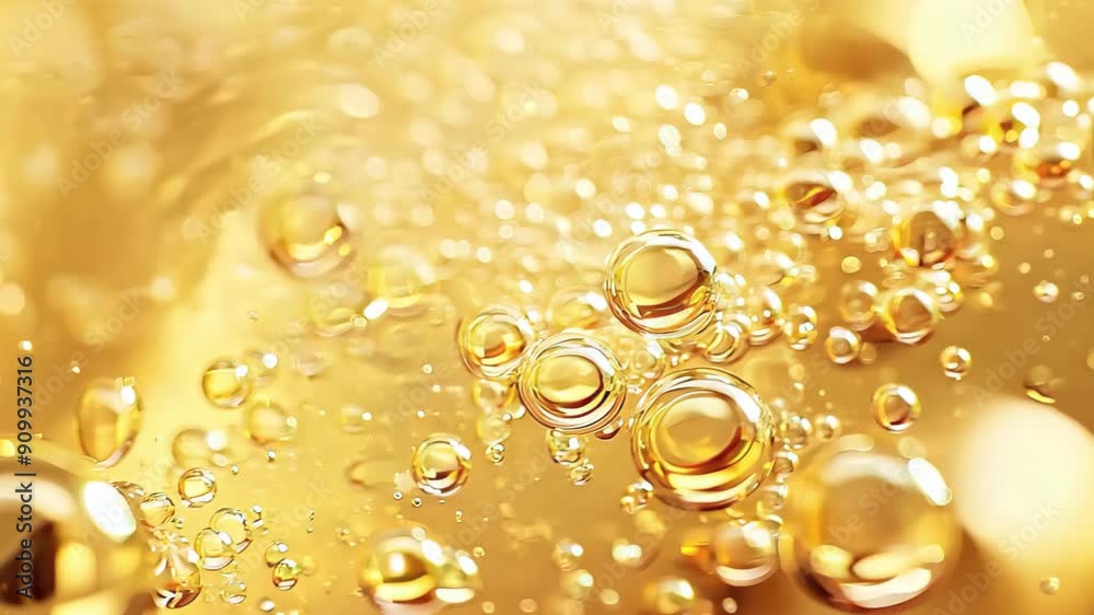 Bubbling Golden Champagne Extreme Close-up Bubbling Golden Champagne Extreme Close-up