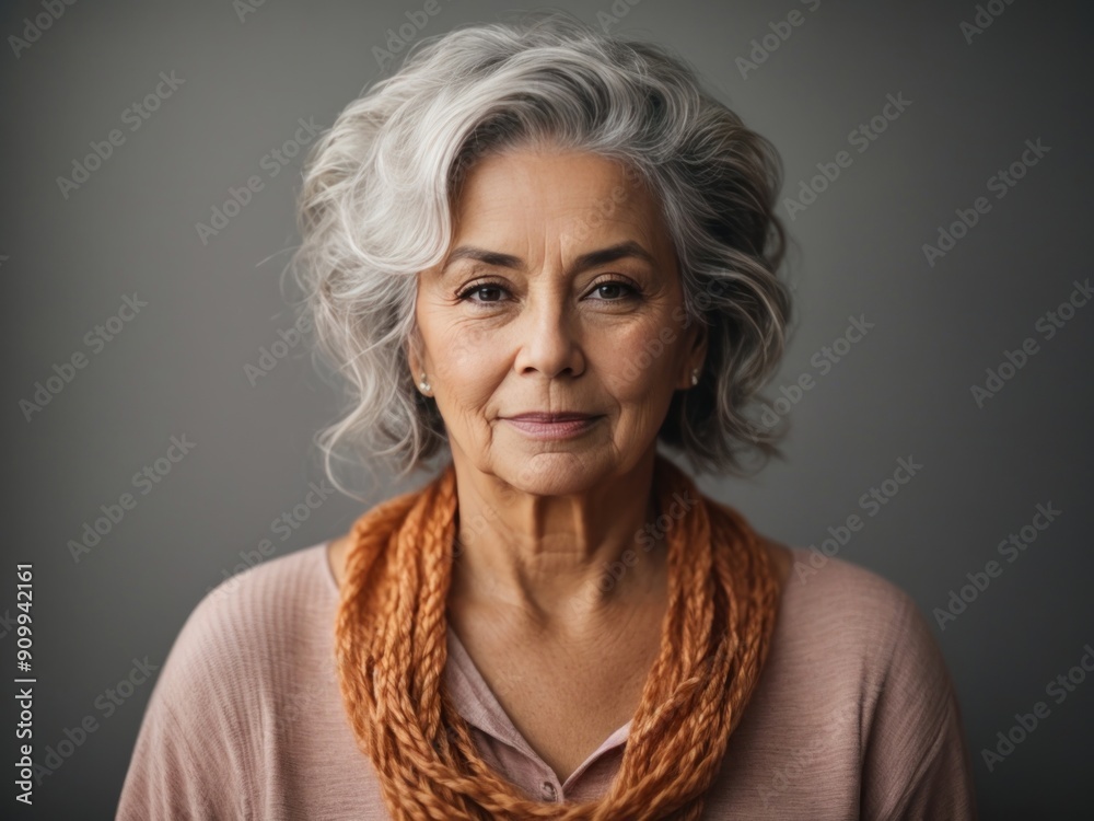 Portrait of beautiful senior woman in smiling at camera Portrait of beautiful senior woman in smiling at camera