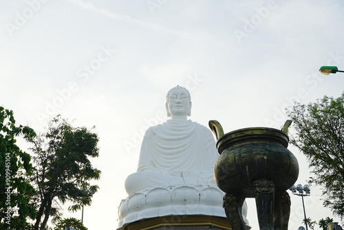 White Buddha at Chùa Long Sơn or Long Son Temple in Nha Trang, Vietnam - ベトナム ニャチャン ロンソン寺 白い大仏 photo