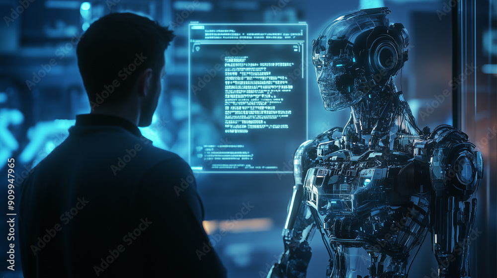 robot with artificial intelligence and human robot with artificial intelligence and human