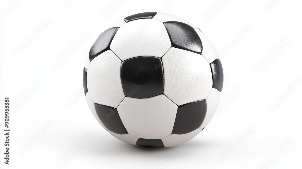Naklejka premium Soccer ball, Football, isolated on white background, full depth of field