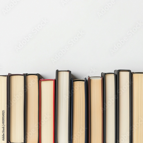 school books isolated on white background