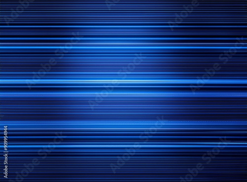 Abstract glowing blue horizontal lines pattern on dark background