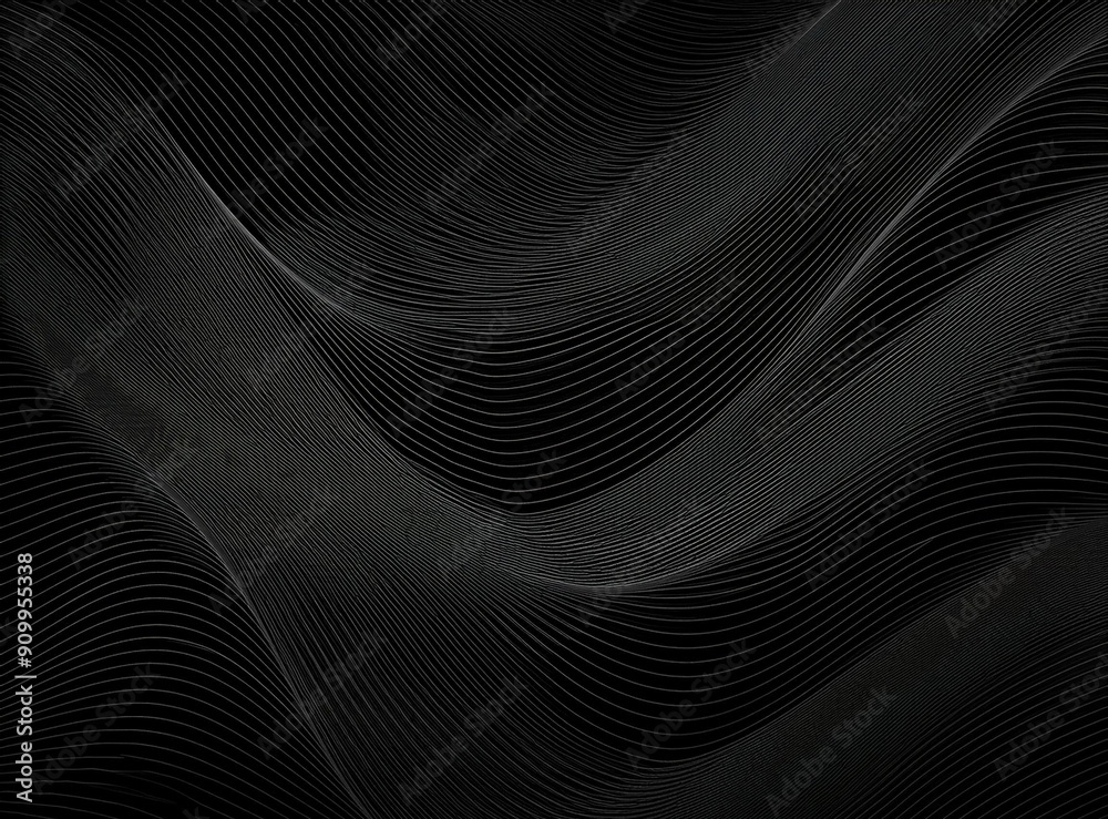 Black abstract background design. Modern wavy line pattern (guilloche curves) in monochrome Black abstract background design. Modern wavy line pattern (guilloche curves) in monochrome