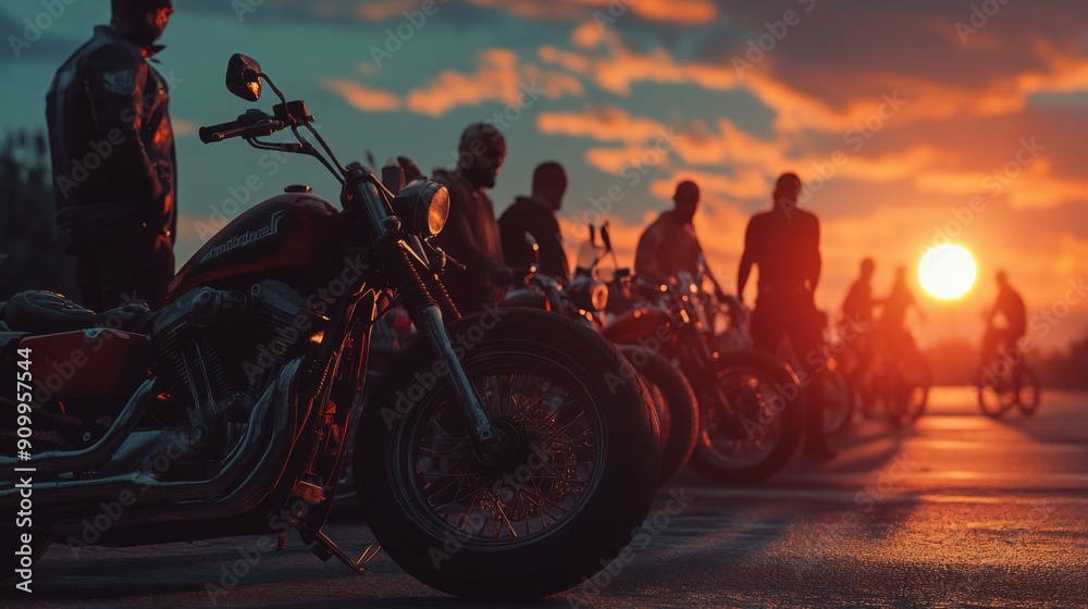 Motorcycle gang meeting, AI generated Image