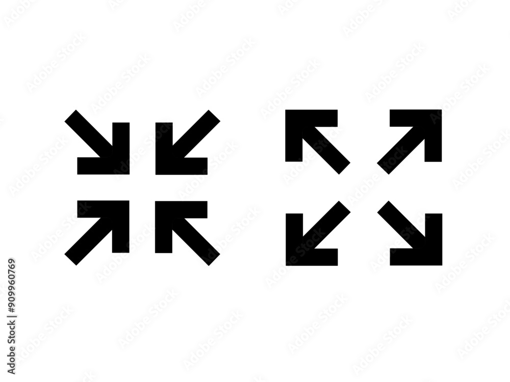 full screen and exit full screen icon vector with trendy design full screen and exit full screen icon vector with trendy design