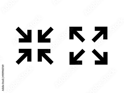 full screen and exit full screen icon vector with trendy design