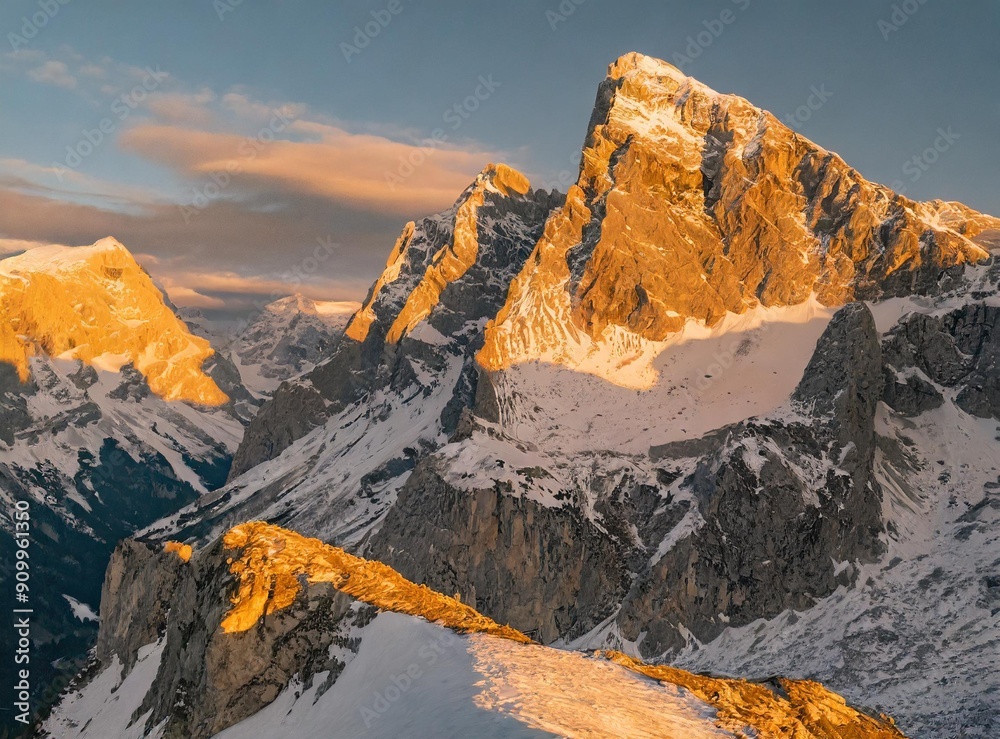 Photography Alps At Sunset View