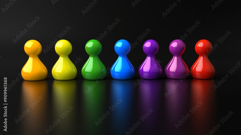 Diversity, Equity, and Inclusion Concept with Colorful Game Pieces Representing Unity and Teamwork in Business Diversity, Equity, and Inclusion Concept with Colorful Game Pieces Representing Unity and Teamwork in Business