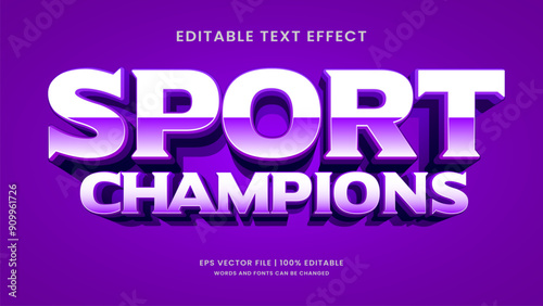 Sport champions 3d editable text effect