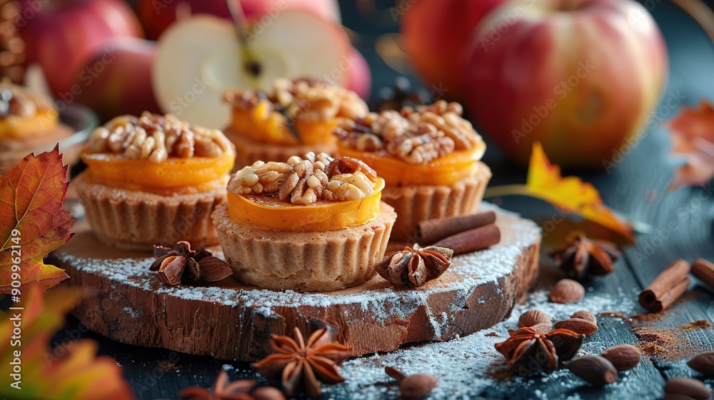 Autumn Apple Tartlets with Walnuts and Cinnamon Autumn Apple Tartlets with Walnuts and Cinnamon