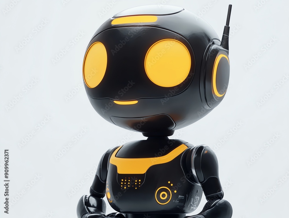 Fototapeta premium Friendly Robot with Glowing Eyes.