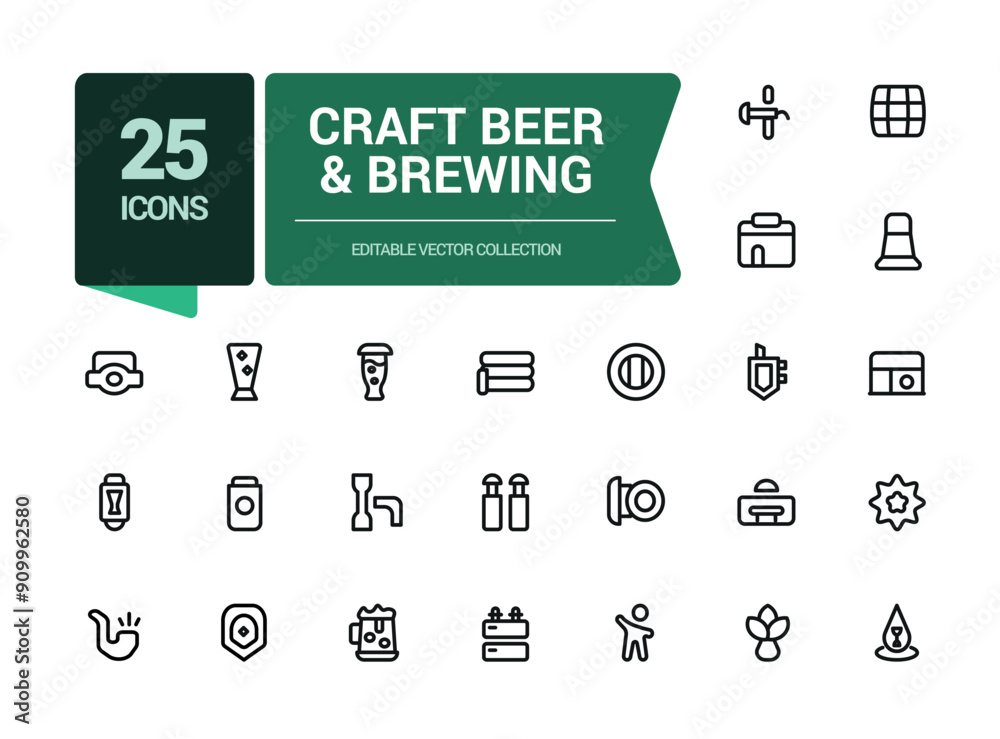 Craft Beer and Brewing Line Icons Set. Related to Beer Bottle, Glass, Barrel, Six-pack, Keg, Mug. Minimalist thin linear web ui icon set. Simple editable vector stroke illustration. Craft Beer and Brewing Line Icons Set. Related to Beer Bottle, Glass, Barrel, Six-pack, Keg, Mug. Minimalist thin linear web ui icon set. Simple editable vector stroke illustration.