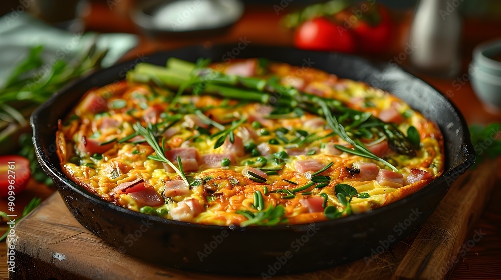 Homemade Italian Pizza with Assorted Vegetables and Baked to Perfection in a Cast-Iron Skillet Homemade Italian Pizza with Assorted Vegetables and Baked to Perfection in a Cast-Iron Skillet
