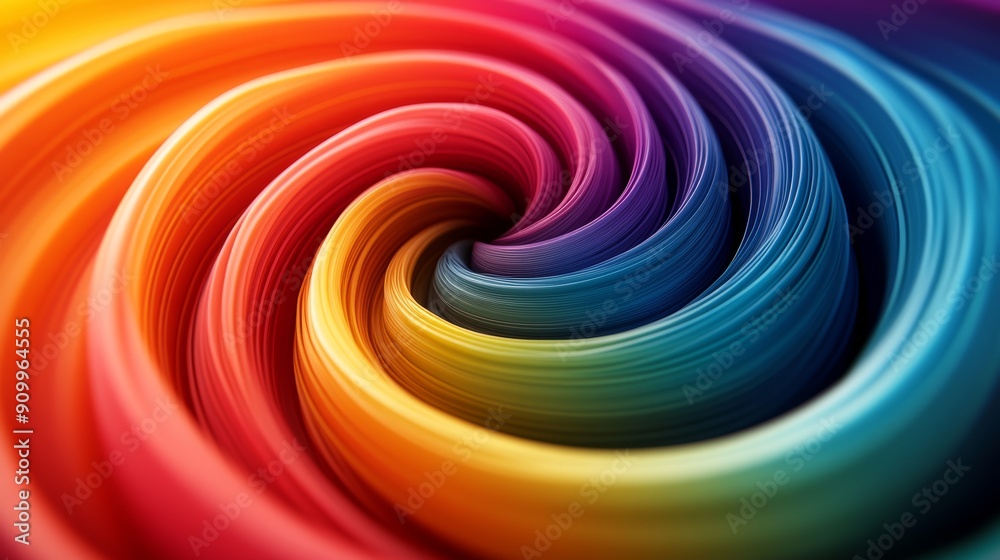 Obraz premium Vivid Abstract Swirl of Rainbow Colors Creating a Dynamic and Energetic Visual Effect