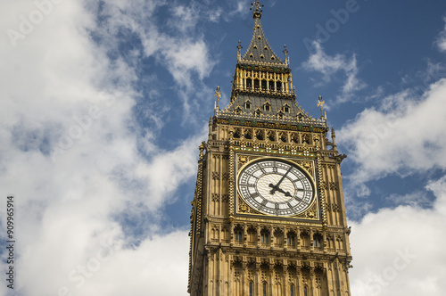 Big Ben in London with the sky looking up from the bottom photo