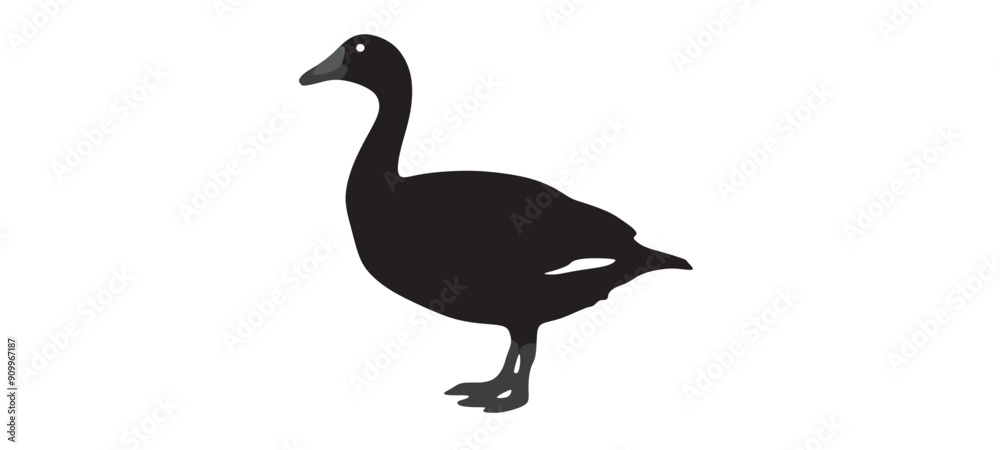 Duck silhouette black different style vector illustration line art on white background. Duck silhouette black different style vector illustration line art on white background.