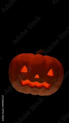 Spooky Halloween pumpkin. Animation transition on a transparent background. Animation autumn, Halloween, holidays.