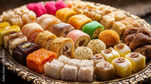 Platter of Traditional Sweets for Festive Occasion photo