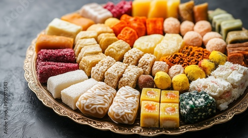 Platter of Traditional Sweets for Festive Occasion photo